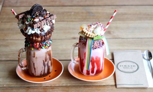 Candy stacked milkshakes