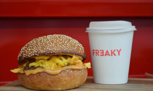 Thick burger and drink