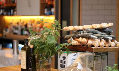 Stacked french bread sticks