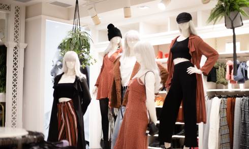 Garments on mannequins 