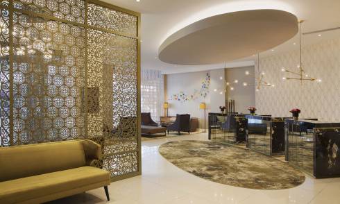 Interior of hotel reception area