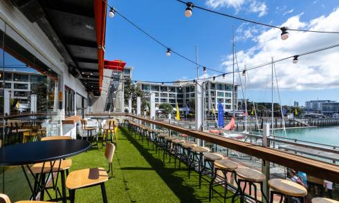 Outdoor, waterside seating