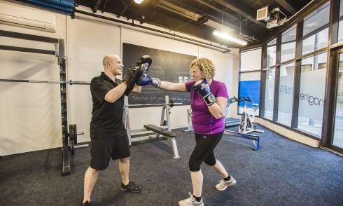 Boxing training session