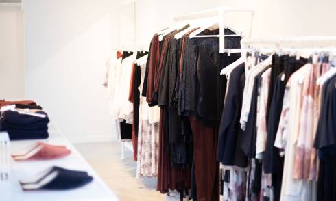 Womens garments on racks