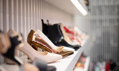 Womens shoes on shelf