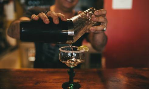 Cocktail being made