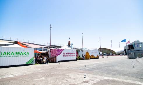 Exterior of container buildings
