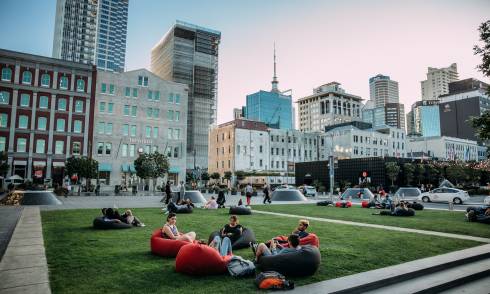 Grass area in the city