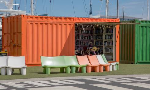 Exterior of the container