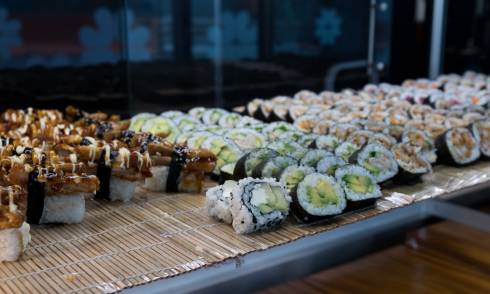 Sushi on display