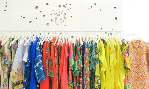 Garment hanging on rack
