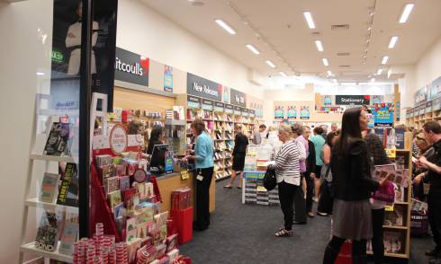 Customers looking through books