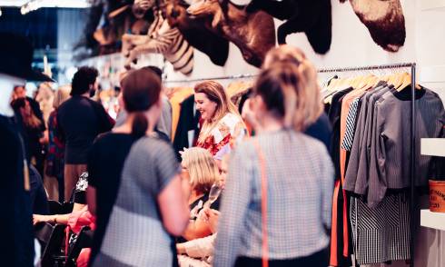 Customers enjoying the WORLD showroom