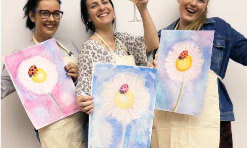 Watercolour and wine