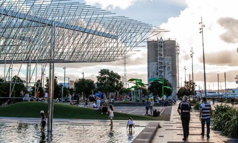 Silo Park Wind Tree and tanks, image: Sacha Stejko.