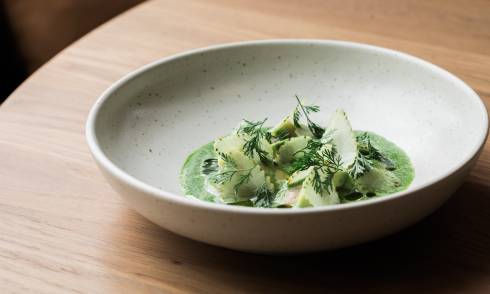 Mr Morris Clams, aguachile with avocado, green strawberries - credit Anna Kidman