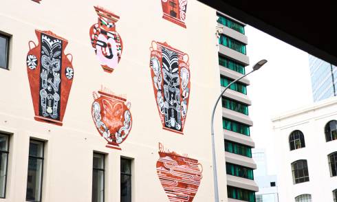 Shane Cotton mural Britomart