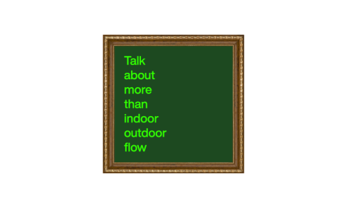 indoor outdoor flow urban design walk banner