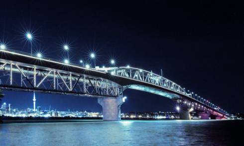 Matariki evening lights bridge