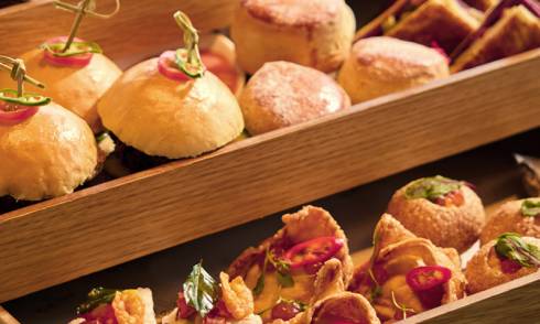 The shared table afternoon tea Bellini Bar