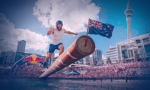 Red Bull up the mast