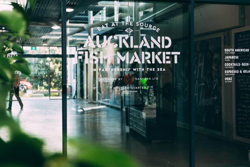 Auckland Fish Market sign