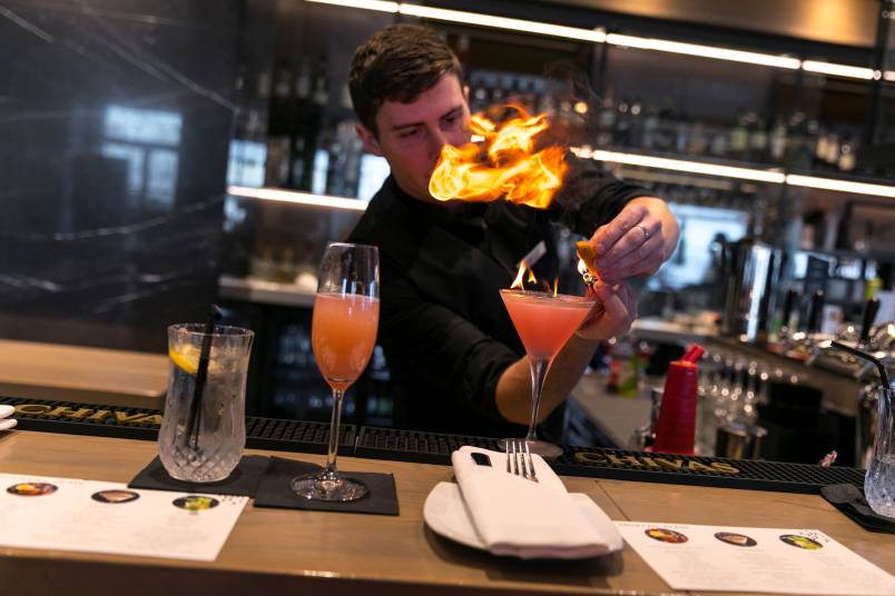 Flaming cocktail