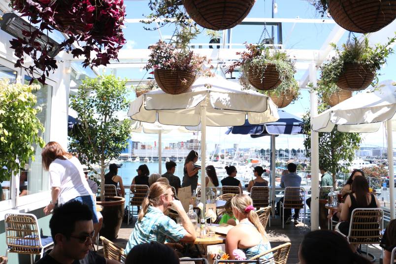 Outdoor seating in the sun