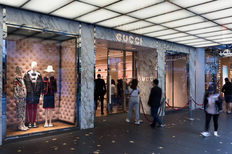 Exterior of Gucci store