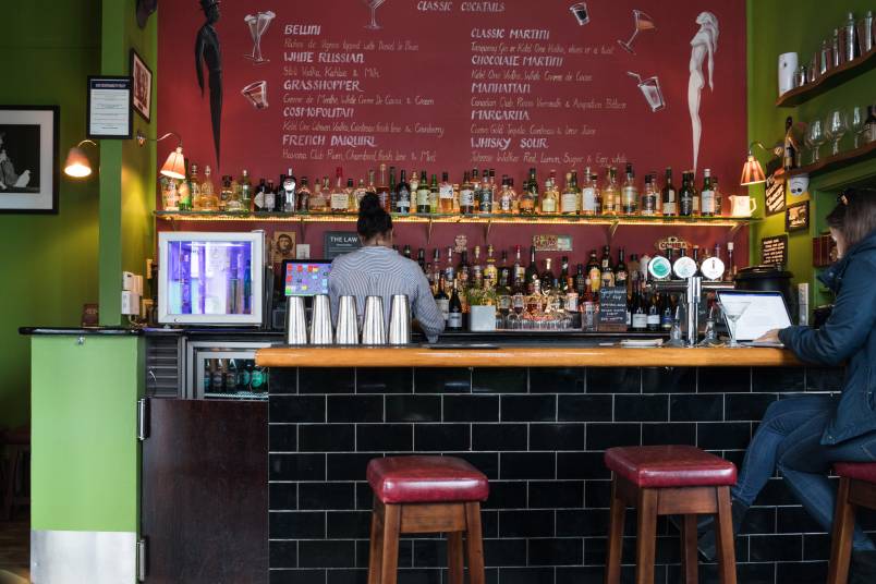 Interior of a bar