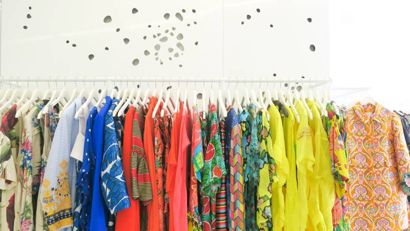 Garment hanging on rack