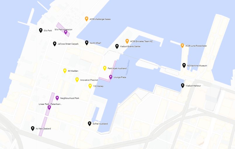 Wynyard Quarter developments map 2020