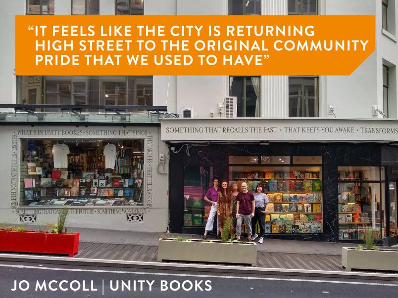Unity Books quote about High Street Pilot project stage 2