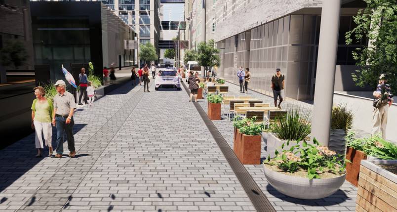 Artist's impression of Galway Street in Britomart. Image: progressakl.co.nz