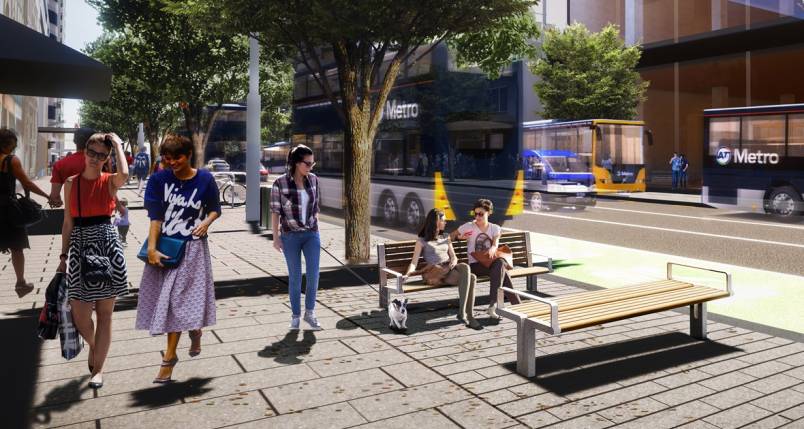 Artist's impression of the leafier and more spacious Albert Street. Image: progressakl.co.nz