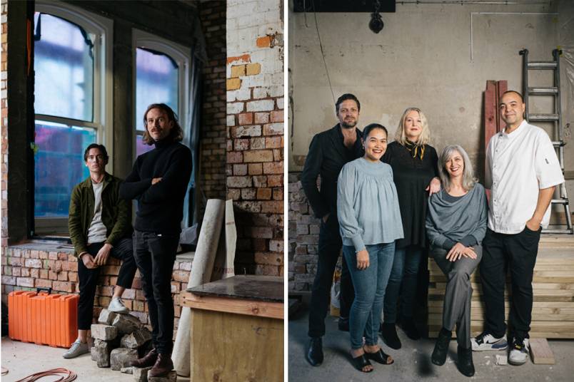 The teams behind Britomart's Kingi (L) and Cafe Hanoi (R)
