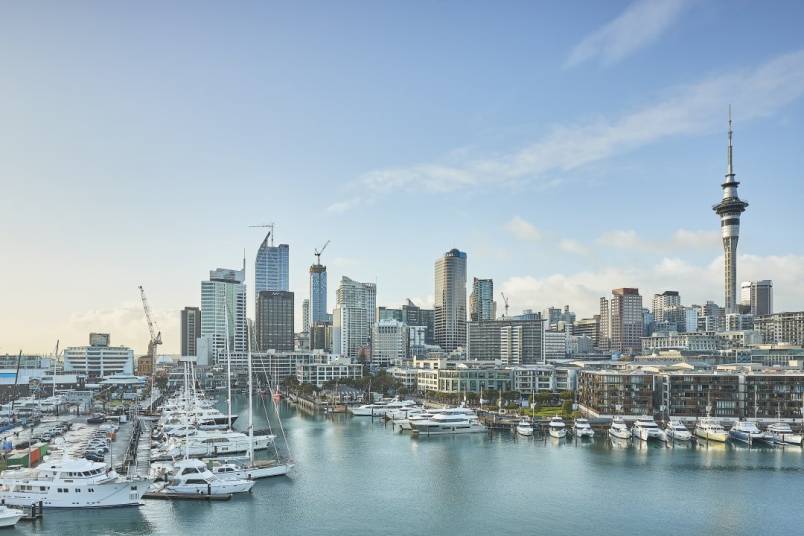 The Park Hyatt Auckland looks out across the harbour and the America's Cup village.