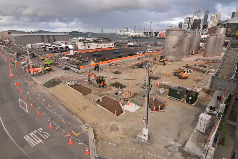 Work underway on the extension to Silo Park. Image: Wynyard Edge Alliance