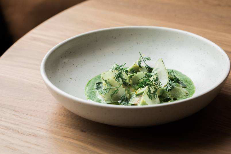 Mr Morris Clams, aguachile with avocado, green strawberries - credit Anna Kidman