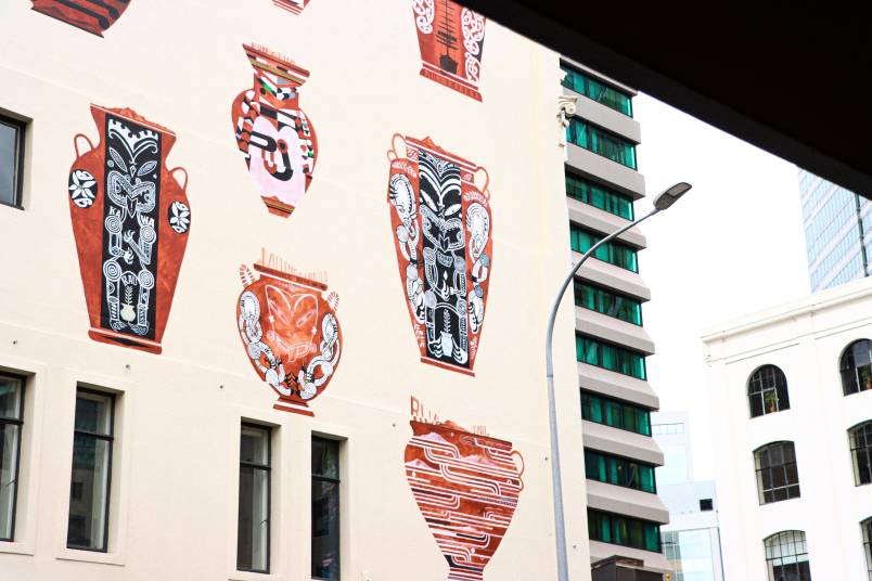 Shane Cotton mural Britomart