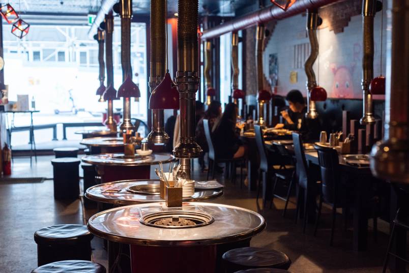 Grills on tables